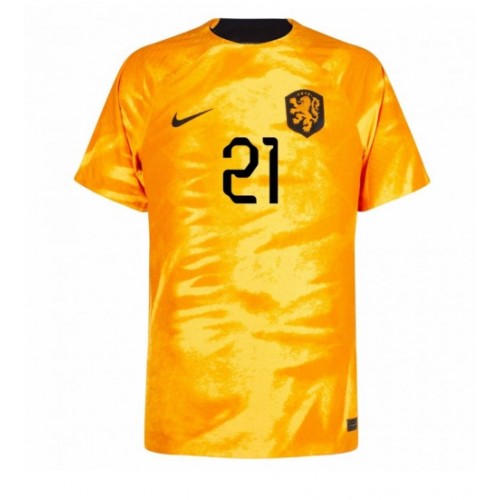 Netherlands Frenkie de Jong #21 Replica Home Shirt World Cup 2022 Short Sleeve